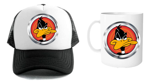 Gorra Unisex De Malla Y Taza 11oz El Pato Lucas Looney Tunes