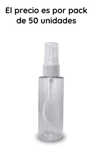 Imagen 2 de 10 de Botellas Plasticas Pet 60 Cc X 50un Con Spray Rociador