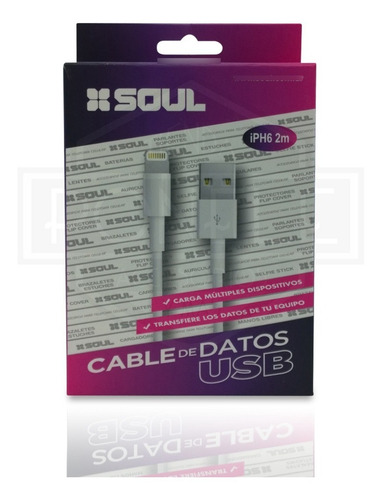 Cable Compatible Con iPhone - 2 Metros Soul - Apto Carga Rapida