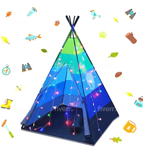 Limitlessfunn Teepee Kids Play Tent Bonus Star Lights Y Estu