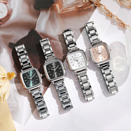 Reloj Para Dama Verde Disco Genuino Sugar Cube