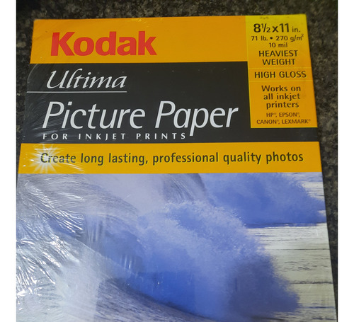 Papel Fotográfico Kodak. 40 Hojas De 270g. Más Hojas Regalo.