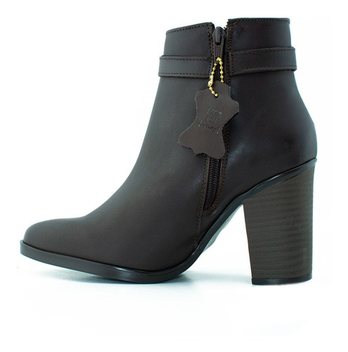 Imagen 3 de 5 de Botin Vaquero De Piel Con Tacón Giusto Para Mujer Mod. 20323