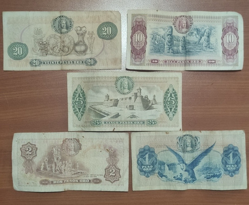 Set 5 Billetes Antiguos Colombianos 