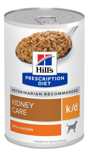 Alimento Hill's Prescription Diet Kidney Care Canine k/d para perro adulto sabor pollo en lata de 370g