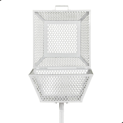 Lixeira Externa Rua Calçada Extra Forte Embutir Aço Fechada Cor Branco