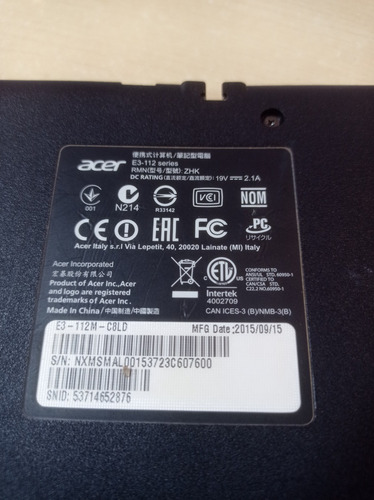 Venta X Partes Laptop Acer E3-112 Series Pregunta Por Tu Pza