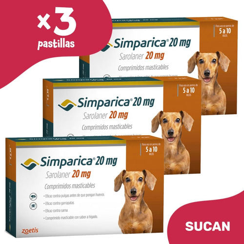 Pastilla Simparica X 3un. - Perros 5 A 10kg