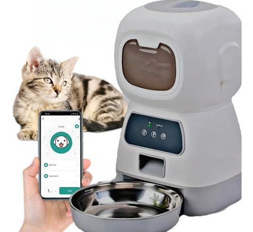 Comedouro Alimentador Automático Cães Gatos Pet Auto Wi-fi ! Cor Branco