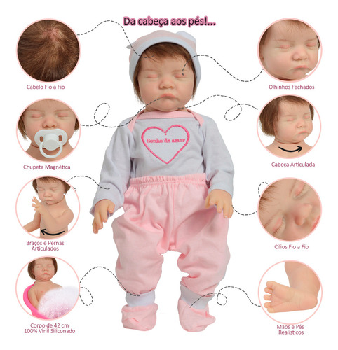 Bebê Reborn Menina Recém Nascida Com Lindo Conjunto E Itens
