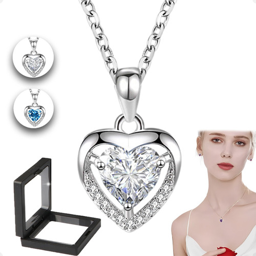 Collares Corazón Circones Joyas De Plata Mujer Y Cadenas