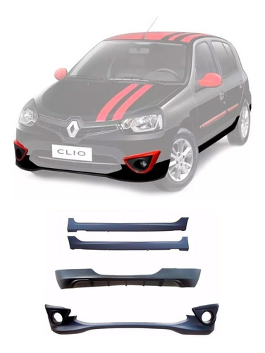 Kit Deportivo Spoilers + Zocalos Renault Clio Mio Original