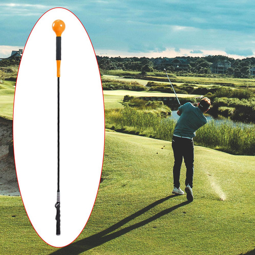 Treinador De Balanço De Golfe Vara Punho Canelado Laranja