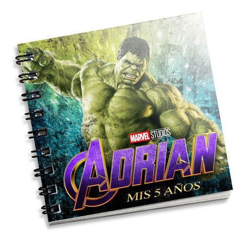 5 Pzs. Invitación O Recuerdo Libreta Mini Hulk