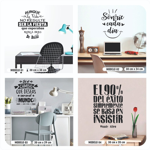 Imagen 4 de 10 de Vinilo Decorativo Frases Pared Vidrio Heladera Espejo Puerta