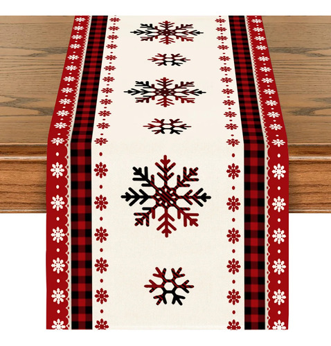 Mueble Navideño A Cuadros Rojos Y Negros