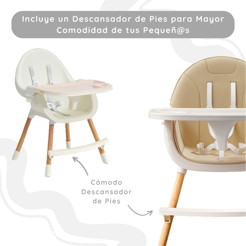 Silla Alta De Comer Periquera Bebé Ajustable 4 En 1 Premium Color Rosa Silla Periquera 4 En 1