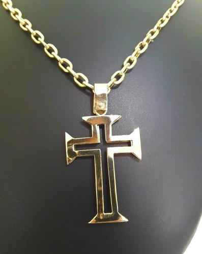 Imagem 7 de 8 de Pingente Cruz Vazado 5 Gramas Ouro 18k