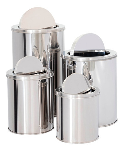 Lixeira Aço Inox Basculante Redonda 16x18 3 Litros Cor Prateado