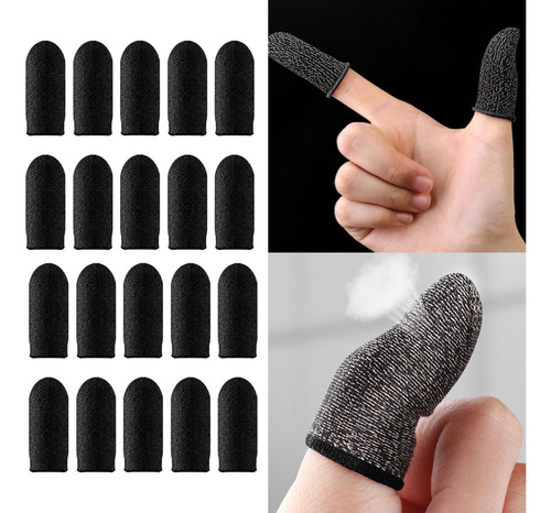 20 Piezas Para Juegos, Mangas Para Dedos, Guantes Para Negro