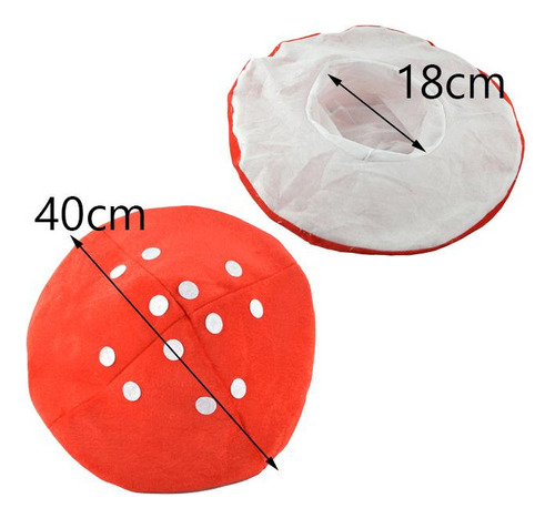 2 Sombrero De Hongo Rojo, Accesorio Decorativo For Disfraz,