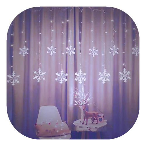 Cascata Floco De Neve 138 Led 8 Funções Natal Festa 220v Cor das luzes Branco frio