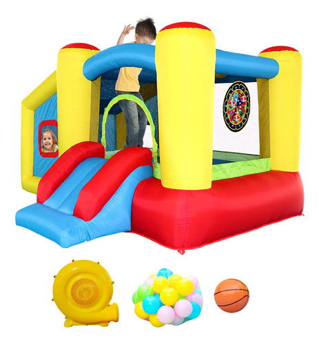 Wellfuntime Casa Inflable De Rebote Con Soplador, Tobogan De