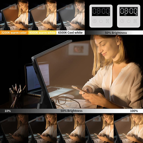 * Lámpara De Escritorio Led Con Cargador Inalámbrico