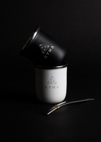 Imagen 5 de 10 de Mate Kyma Negro Acero Inoxidable Térmico - Incluye Bombilla