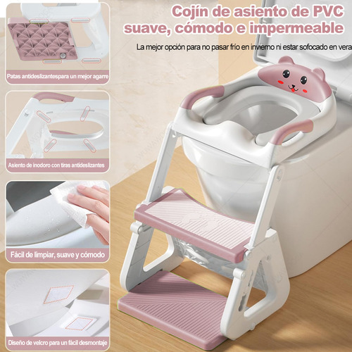 Baño Asiento Entrenador Adaptador C/ Escaleras Infantil