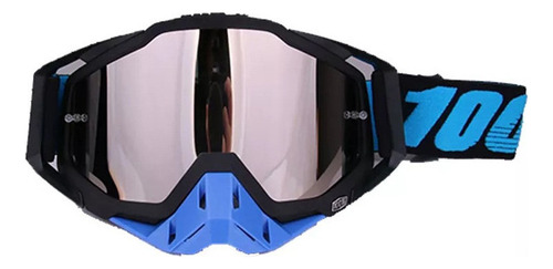 Para Gafas De Motocross De Pista Negras Con Espejo E