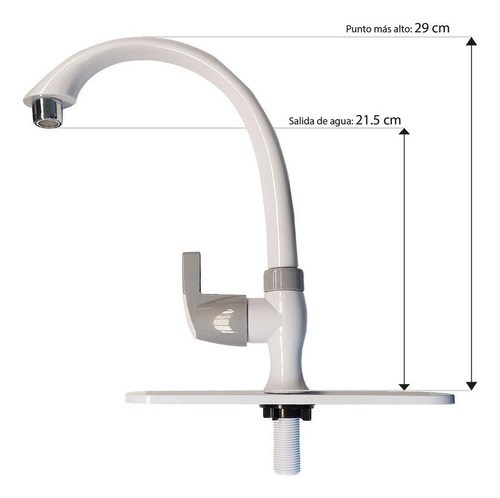 Llave Fregadero Fleximatic 4431 Blanco Facil Instalacion Aca