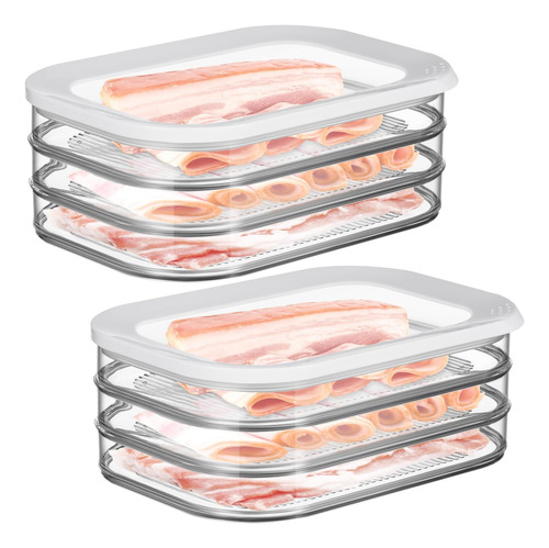 Tioncy 2 Piezas Contenedor De Carne Deli Para Nevera De Para