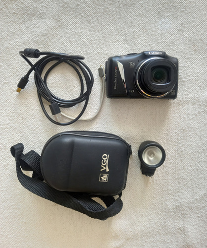 Cámara Powershot Canon Sx130 Is 12,1mp+ Funda, Cable Y Flash