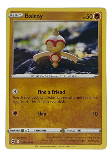 Baltoy Carta Pokémon Original Tcg Inglés 093/195