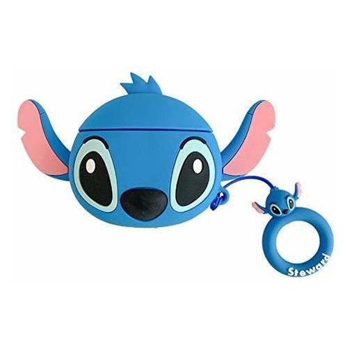 Funda De Silicona Para Apple AirPods Gen 1 Y 2 Stitch Azul