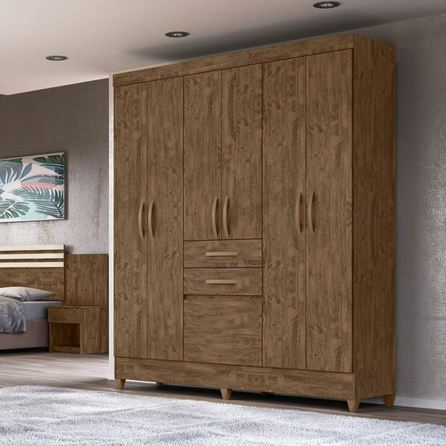 Guarda Roupa Casal 6 Portas 2 Portas New Mafra - Moval