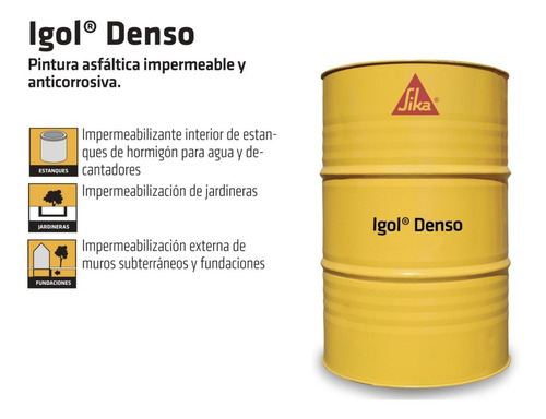 Igol Denso Impermeabilizante Asfáltico Negro Tambor 200 Lt