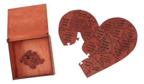- Puzzle De Madera Con Forma De Corazón Para Guardar