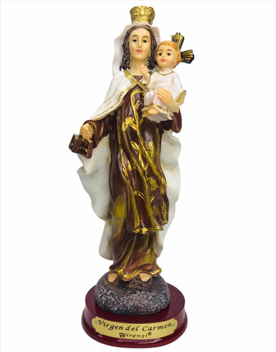 Virgen Del Carmen En Porcelana Italiana 21 Cm + Novena