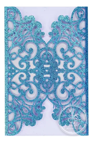 comprar 30 Invitaciones Sobre Corte Laser Gf-245 Glitter 1\u002F4 Carta