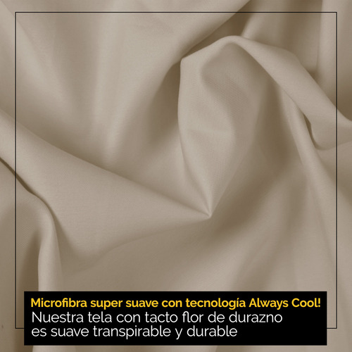Oh! Sheets Juego De Sabanas Microfibra 5 Piezas Individual Beige Liso