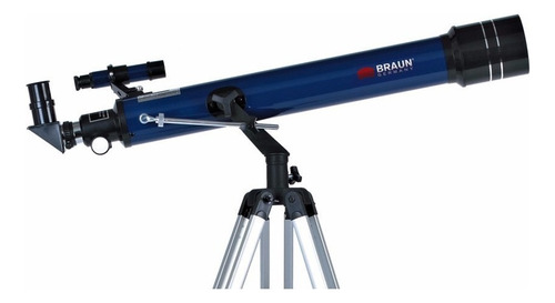 Telescopio Braun Refractor 77aztl - 60700 + Brujula + Soft * Color Azul marino