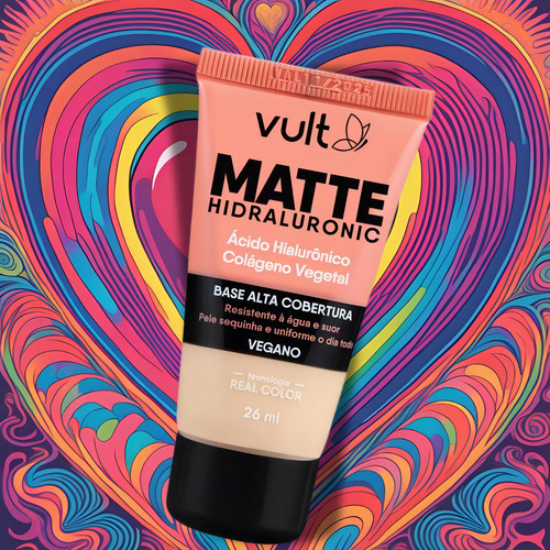 Base de maquiagem líquida Vult Matte Hidraluronic - 26mL