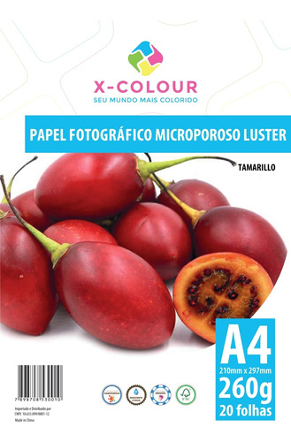 Imagem 1 de 1 de Papel Foto Microporoso Luster A4 260g M² 20 Folhas X-colour