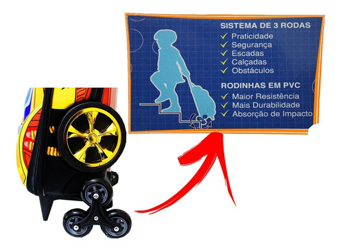 Imagem 9 de 10 de Mochilete Escolar Hotwheels Dune Dourado Maxtoy Alto-relevo