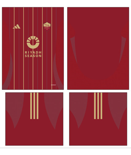 Arte Vetor Camisa Do As Roma 2024-25-titular