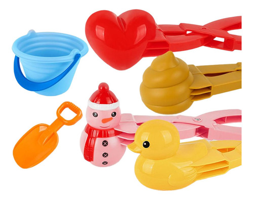 6x Herramientas Para Hacer Bolas De Nieve Juego Con Corazón