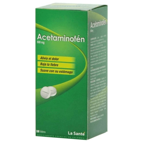 Acetaminofen 500mg Caja X 100 Tabletas