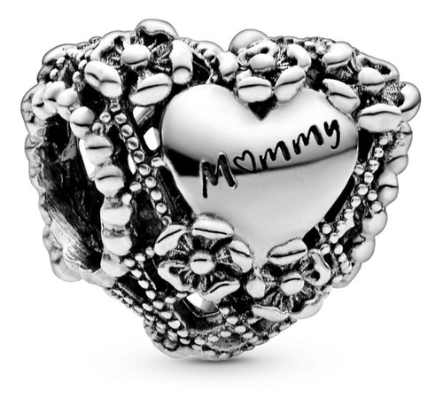 Dije O Charm Pandora Openwork Flower Heart Mommy Original